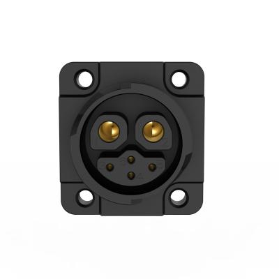 China Automotive factory direct sale 2+4 pin male female square outdoor double french sockets with waterproof for sale