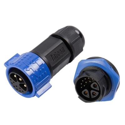 China Automotive IP67 12 contacts 30A  300V 3+9 pin panel mount waterproof connector with socket for sale