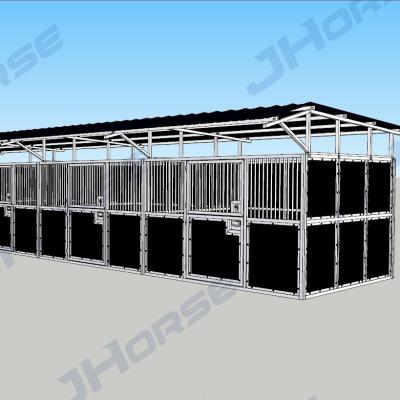 China 200KG Portable Galvanized Horse Stable Panel with HDPE 6mm or 8mm Fillin Material and Roof for sale