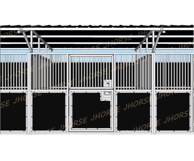 China High quality hot-dipped galvanized pipe horse stable durable HDPE panel with roof Factory direct sales for sale