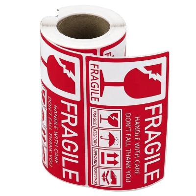 China Methdic Labels 130mm*70mm Shipping Label Labels 130mm*70mm Waterproof Self Adhesive Fragile Fragile Stickers Rolls for sale