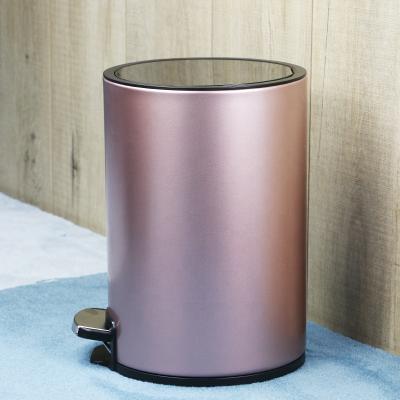 China EW Products Laundry Waste Collector Foot Pedal Control Round Trash Can Household Viable Supplier Fashionable Home Rubbish Bin for sale