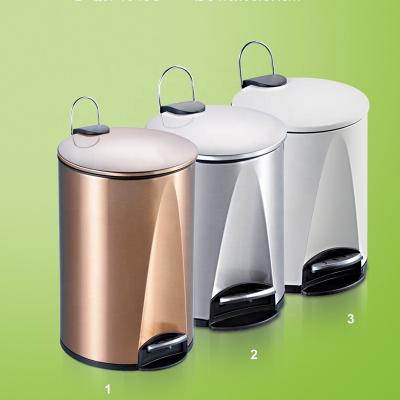 China Fashion Design Amazon Top Selling Foot Pedal Trash Can / 5L Round Stainless Steel Sustainable Waste Storage Bin for sale