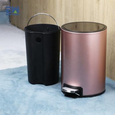 China EW Products Laundry Waste Collector Foot Pedal Control Round Trash Can Household Viable Supplier Fashionable Home Rubbish Bin for sale