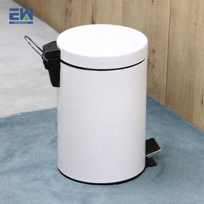 China Viable Bedroom Decorative Waste Bins With Pedal Kitchen Room Soft And Easy Hand Operation Foot Pedal Free Steel Trash Bin for sale