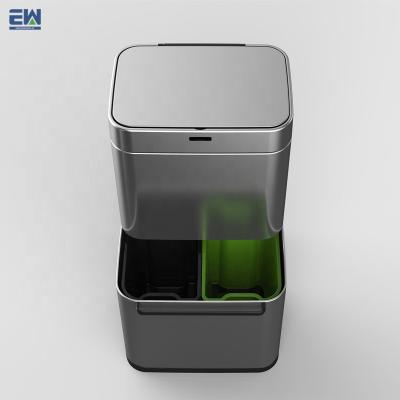 China Sustainable Smart Sensor Trash Can With Touchless Lid Higher Use 4 Compartments Design Stainless Steel Home Automatic Waste Bin for sale