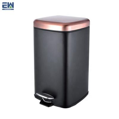 China Sustainable 5L Stainless Steel Trash Can With Soft Closed Lid / Square Shape Household Kitchen Trash Can for sale