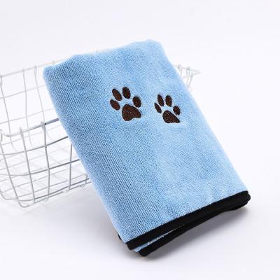 China Embroidery Pet Towel Microfiber Durable Super Absorbent Pet Shower Bath Towel for sale