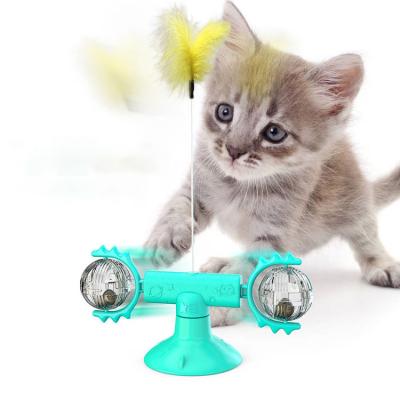 China Scratching Tickling Cat Toy Ball and Massage Cat Toy Windmill Ball Cat Turntable Teasing Interactive Toy Catnip Ball for sale