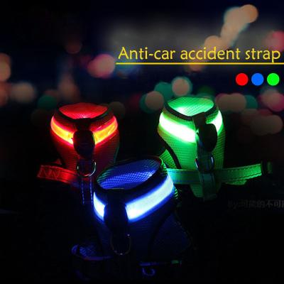 China Wholesale Reflective Safety Battery Light Flashing Light Pet Vest LED Dog Harness for sale