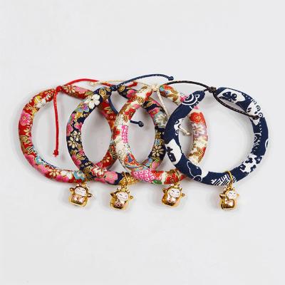 China Personalized Handmade Japanese Style Copy of Explosion Pet Cat Dog Collar Flower, with Lucky Cat Collar and Bell for sale