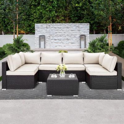 China Modern Contemporary Outdoor Garden PE Rattan / Wicker Sofa Furniture Set 5 Piece Sofa Sets for sale