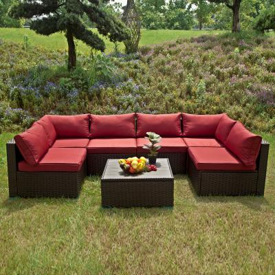 China Hot Seller Outdoor Furniture Cover Waterproof Garden Set Patio Rattan Sofas Color Customization Outdoor Waterproof Fabric for sale