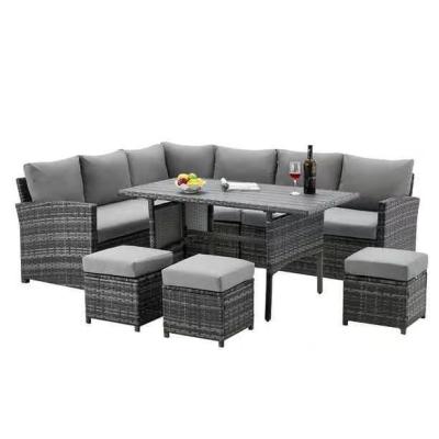 China Modern Wholesale Outdoor Leisure Living Room Combination Rattan Outdoor Sofa Rattan Table Set Waterproof for sale