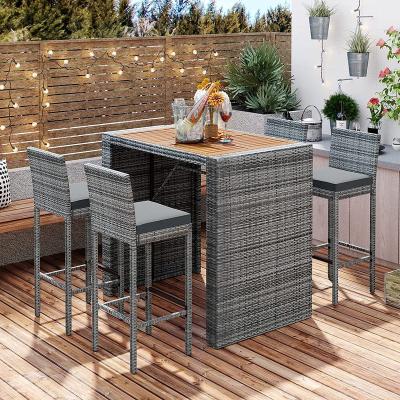 China Eco-freindly outdoor patio rattan chairs garden combination table and chairs leisure rattan furniture balcony for sale