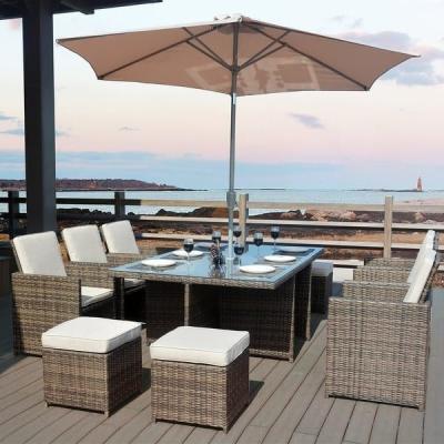 China New Design Waterproof Patio Furniture Rattan Outdoor Garden Dining Set for sale