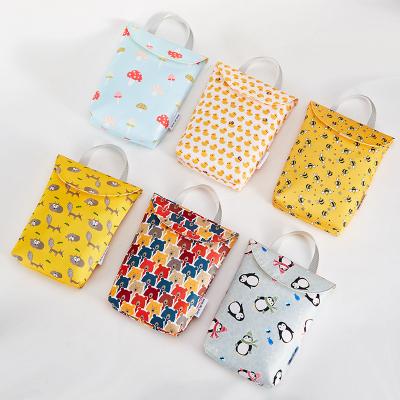 China 2021 Cute Custom Waterproof Cloth Diaper Large Logo Baby Washable Reusable Wet Dry Bags for sale