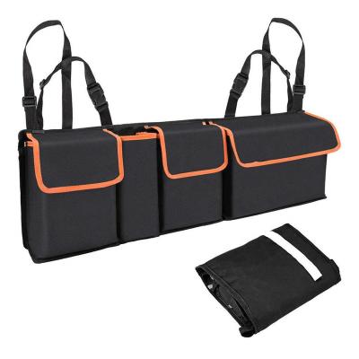 China High Capacity Auto Trunk Organizer Adjustable Backseat Car Seat Organizer Foldable Suspension Storage Bag for sale