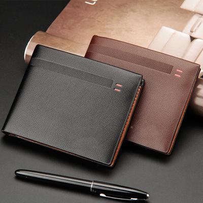 China Fashionable Factory Selling Short Card Holder Slim Wallet Men PU Leather Men's Wallet Coin Purse for sale