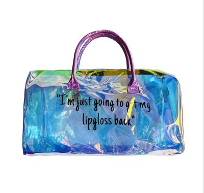 China New Fashionable Transparent Multicolor Eco-friendly PVC Tote Bag Jelly Bag High Quality Duffel Bag Custom Printing for sale