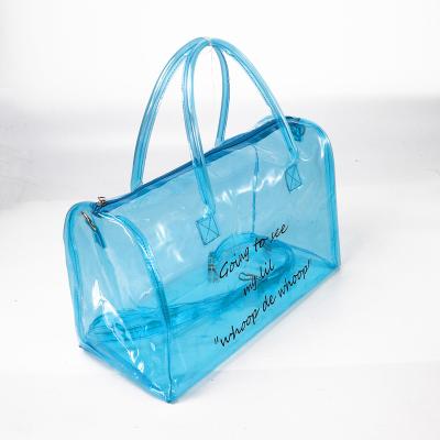 China Hot Selling Tote Pvc Plastic Bag Jelly Large Capacity PVC Travel Transparent Bag Wholesale Fashion Duffel Bag Eco-friendly for sale