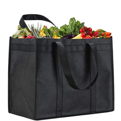 China Cord Handle Extra Large Foldable Non Woven Shopping Tote Reusable Grocery Bags for sale