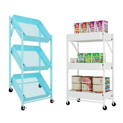 China Home.Hotel.Bathroom.Living Room.Kitchen Household Storage Trolley With Wheels 3 Tier Mobile Storage Rolling Cart Removable Kitchen Bathroom Organizer Cart for sale