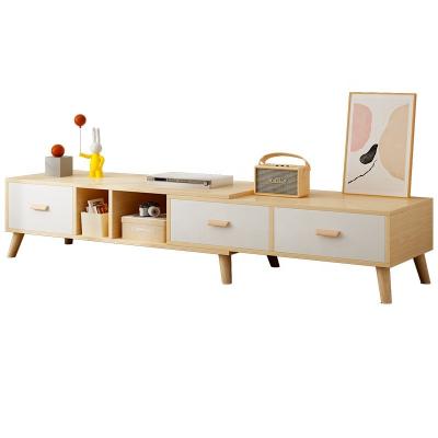 China Extendable Tv Stand Cabinet Tv Unit Wooden Tv Bench Modern Storage Cabinet With 2 Drawers Shelves For Living Room for sale