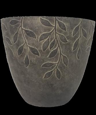 China Contemporary Flower Pots Planters Garden With Leaves Decorative Pattern for sale