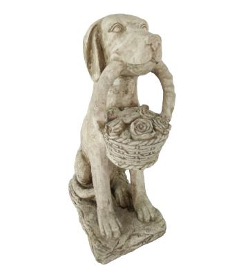 China China Puppy with Flowers Statue for sale