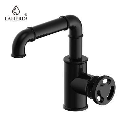 China Metered Faucets Industrial Style Basin Bar Faucet Griferia Black Laton for sale