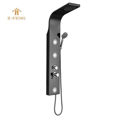 China With Slide Bar Rainfall Bathroom Wall Mount Shower Column Screen Panel Mixer Tap System for sale