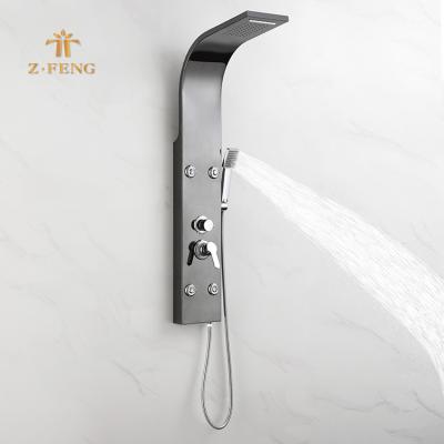 China With Slide Bar Maliana Waterfall Contemporary 6 Inch 304stainless Rainfall Shower Faucet Column Wall Mounted Tower Panel With Sprays for sale