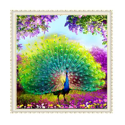 China Environmental Materials Full Square Drill Diamond Painting Peacock Custom 5d Diamond Painting Peacock Kit for sale