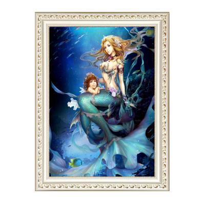 China Environmental Materials Custom Diy Crafts Personalized Full Drill 3d Diamond Painting Mother Kids Mermaid Dot Diamond Art for sale