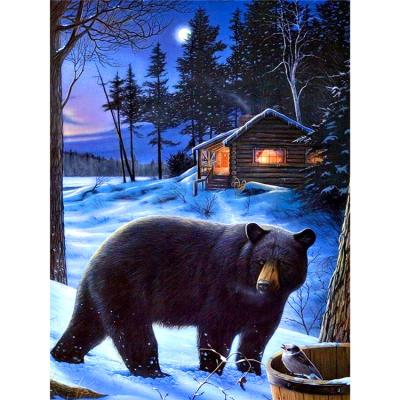 China Full Factory Supply 30*40cm Moisture Proof Square Cheap Diamond Painting Kits Dotz Art Bear For Kids Room for sale