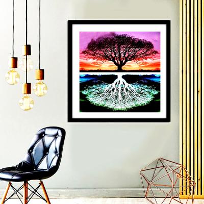 China New Colorful Reflection DIY Crystal Diamond Painting Custom Handwork Trees Classic/Postmodern 5d Art Full Round Drill for sale