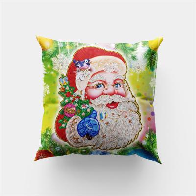 China Sofa Decoration 5D DIY Diamond Painting Pillow Case With High Quality Anti-static Christmas Eco-friendly Theme for sale