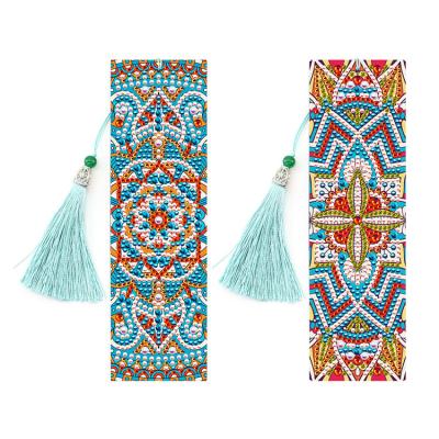 China 2021 Modern Hot Sale Custom 5D Diy Mandala Diamond Bookmark Set With Tassels Christmas Gift for sale