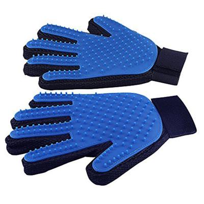 China Effective Dog Cat Bath Supplies Pet Glove Grooming Glove Deshedding Pet Dog Viable Rubber Glove Brush for sale