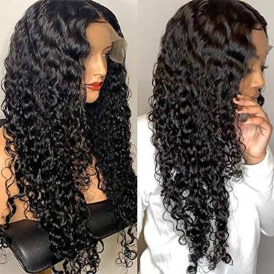 China Water Wave Water Wave 5*5 HD Lace Front Wigs Human Hair Natural Color Lace Long Closure Wigs For Black Women for sale