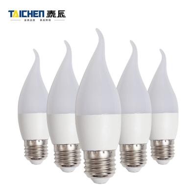 China Wholesale SKD Decoration Wholesale SKD Indoor Plastic Clad Aluminum 6w E27 B22 Led Base Candle Led Bulb Lights for sale