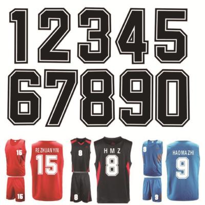 China Eco-fridendly Washable Numbers And Letters Patch Sticker Football T-shirt Heat Press Sheets Customized Soccer Jersey Top With Logo And Numbers for sale