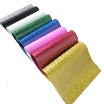 China Eco-fridendly Htv Glitter Heat Transfer Vinyl Roll Glitter Vinyl Sticker Heat Transfer Washable Wholesale Flashing Vinyl For Apparel Textile for sale