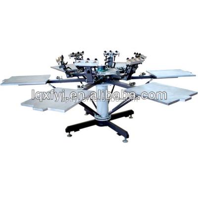 China Fabric Printer 6 Color 6 Station Carousel T-shirt Silk Screen Printing Machine For Sale for sale