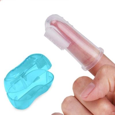 China Other Baby Finger Toothbrush With Box Silicon Toothbrush Kids Cleaning Teeth Clear Soft Silicone Infant Toothbrush R0730-1 for sale