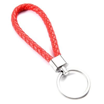 China Durable Leather Braided Woven Chain Rope Rings Fit DIY Circle Pendant Chains Holder Car Rings for sale