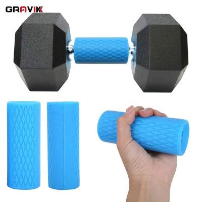 China Suitable 25mm Gravik Weightlifting Barbell Grip Silicone Dumbbell Barbell Grip For Fat for sale