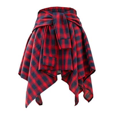 China 2021 Summer Breathable Hot-selling Plaid Skirt Women Irregular Skirts Plaid Skirt For Women Casual for sale