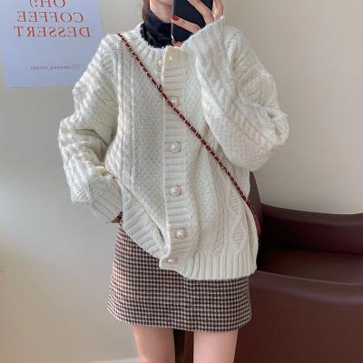 China 2021 new style small style early fashion autumn waterproof foreign ladies knitted sweater jacket women for sale